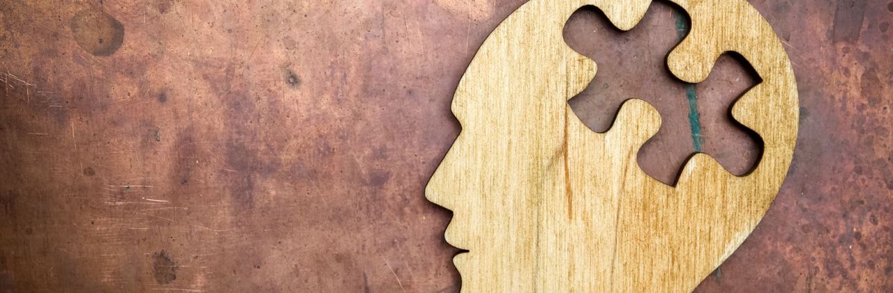 man head silhouette with jigsaw man head silhouette with jigsaw