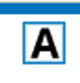 Ein großes schwarzes A in einem blauen Kästchen.