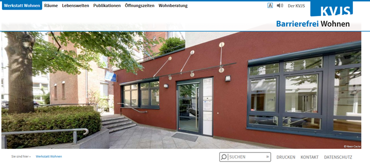  Start-Seite von der Internet-Seite Werkstatt Wohnen.